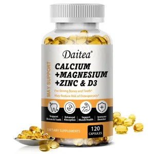 Calcium Magnesium Zinc Capsules Vitamin D3 .